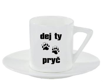 Espresso hrnek s podšálkem 100ml Dej ty pracky pryč