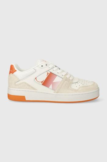 Sneakers boty Calvin Klein Jeans BASKET CUPSOLE LACE MIX NBS SAT bílá barva, YW0YW01446