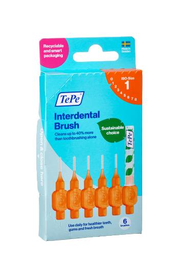 TePe Original mezizubní kartáčky z bioplastu 0,45 mm, oranžové, 6 ks, krabička