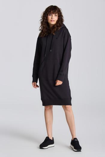 ŠATY GANT ICON G ESSENTIAL HOODIE DRESS EBONY BLACK