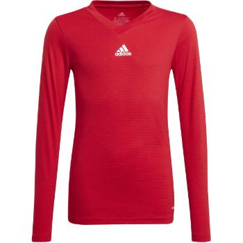 adidas TEAM BASE LONG SLEEVE TEE Juniorské fotbalové triko, červená, velikost