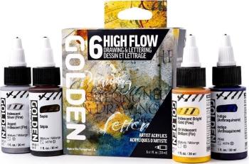 Golden Artist Colors High Flow Drawing & Lettering Sada akrylových barev 6 x 30 ml