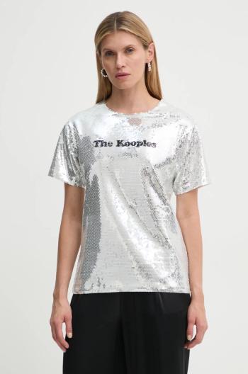 Tričko The Kooples stříbrná barva, FTSC29036K