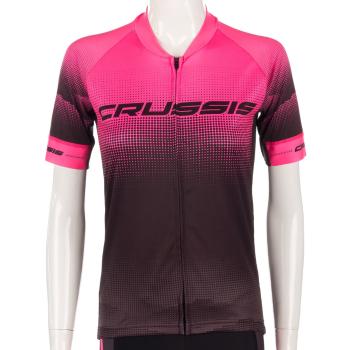 Dámský cyklistický dres s krátkým rukávem Crussis CSW-057  černo-růžová  S