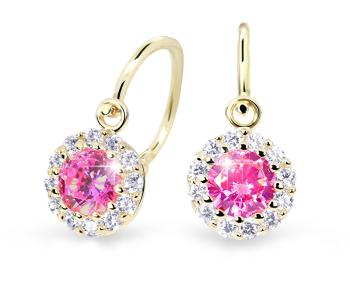 Cutie Jewellery Krásné dětské náušnice ze žlutého zlata C2745-10-X-1 fuchsiová