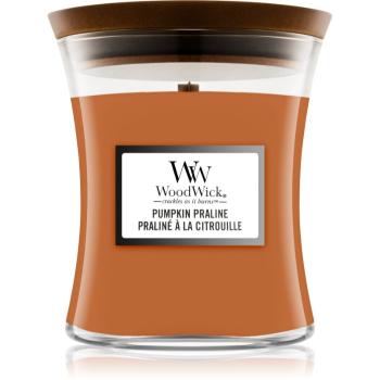 Woodwick Pumpkin Praline vonná svíčka s dřevěným knotem 275 g