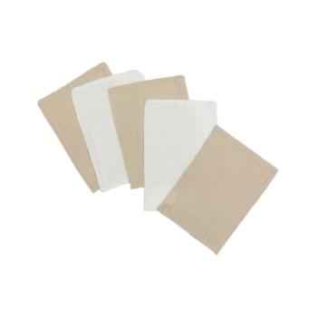 kindgsrad Musslin prací rukavice evasknely 5-pack beige