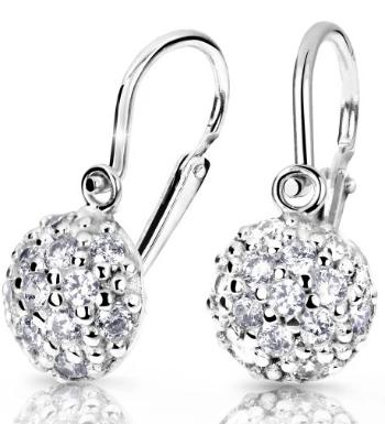 Cutie Jewellery Třpytivé dětské náušnice z bílého zlata C2747-10-10-X-2