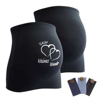 mamaband břišní pás 2-pack Our Little Miracle + 3-pack kalhoty prodloužení černá