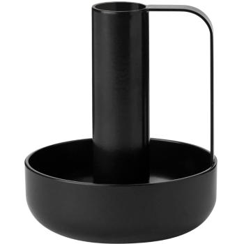 Svícen na kónickou svíčku IDA 10 cm, černá, železo, Stelton