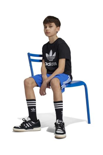 Dětské tričko adidas Originals TREFOIL TEE černá barva, s potiskem, IY7421