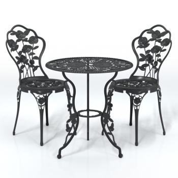 Zahradní bistro set 3 ks litý hliník Dekorhome Černá