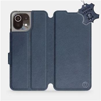 Kožené flip pouzdro na mobil Xiaomi Mi 11 Lite LTE / 5G - Modré -  Blue Leather (5903516701278)