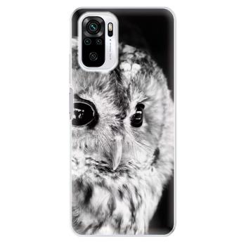 Odolné silikonové pouzdro iSaprio - BW Owl - Xiaomi Redmi Note 10 / Note 10S