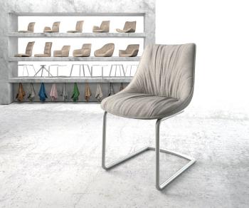 Houpací židle Elda-Flex Stripes Light Grey Cantilever Round