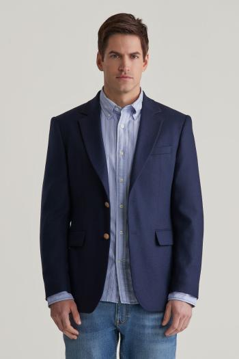 SAKO GANT SLIM WOOL FLANNEL CLUB BLAZER EVENING BLUE