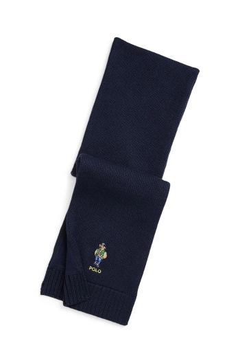 Dětský bavlněný šátek Polo Ralph Lauren tmavomodrá barva, 323953213001