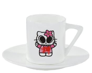 Espresso hrnek s podšálkem 100ml Kitty Zombie