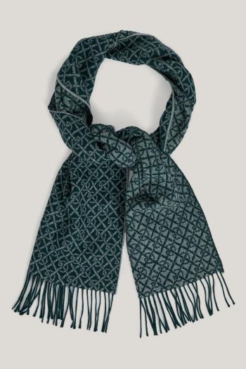 ŠÁLA GANT G PATTERN WOVEN SCARF TARTAN GREEN