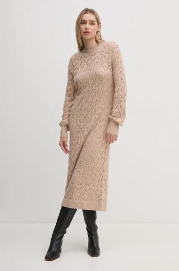 Šaty Pepe Jeans HAILEY DRESS béžová barva, midi, PL953588