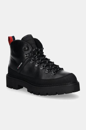 Boty Tommy Jeans TJM HIKING BOOT WL pánské, černá barva, EM0EM01491