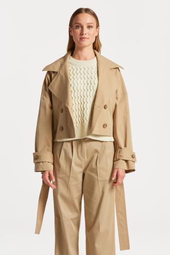 BUNDA GANT CROPPED TRENCH JACKET DARK KHAKI