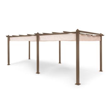 Blumfeldt Pantheon Rust, pergola, hliníková čtyřhranná trubka, 3×6 m, 4 rohové sloupky, nepromokavá