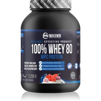 Maxxwin 100% Whey 80 Protein syrovátkový protein v prášku příchuť Wild Raspberry 2200 g