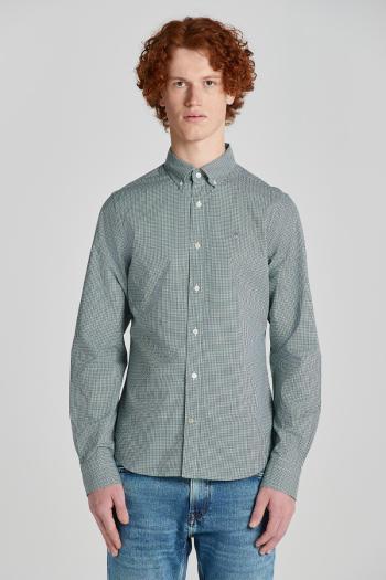 KOŠILE GANT SLIM POPLIN MICRO CHECK SHIRT FOREST GREEN