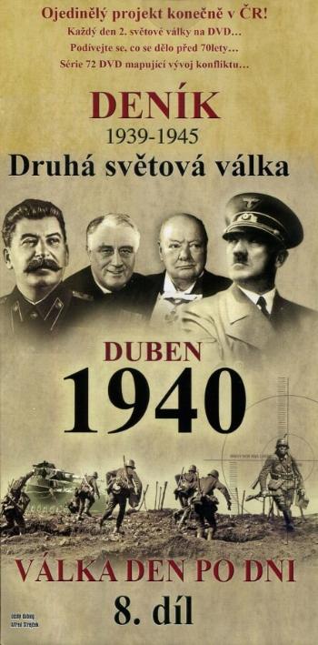 Deník 2. světové války (8. díl) - duben 1940 (DVD) (papírový obal)