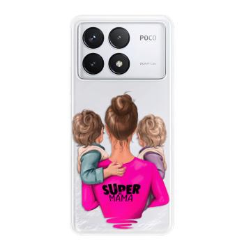 Odolné silikonové pouzdro iSaprio - Super Mama - Two Boys - Poco F6 Pro