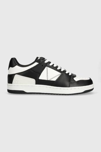 Kožené sneakers boty Guess SAVA LOW černá barva, FMJSAW ELE12