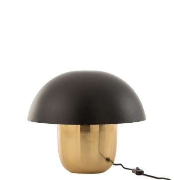 Černo-zlatá kovová stolní lampa Mushroom - Ø 40*34cm 15657