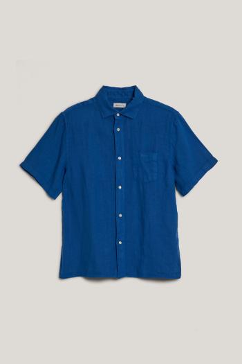 KOŠILE GANT RELAXED LINEN SS SHIRT LAPIS BLUE