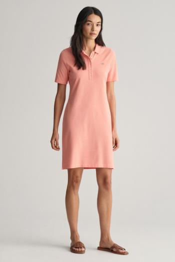 ŠATY GANT SLIM SHIELD SS PIQUE POLO DRESS PEACHY PINK