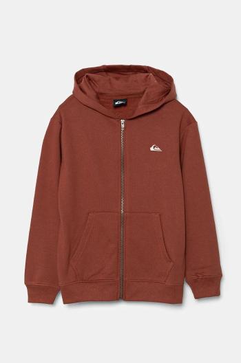 Dětská mikina Quiksilver BASIC HOOD ZIP oranžová barva, s kapucí, hladká, EQBFT03890