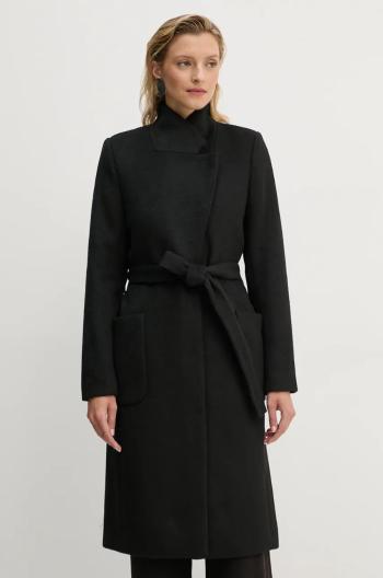 Vlněný kabát Bruuns Bazaar CatarinaBBPerle coat černá barva, přechodný, BBW4107