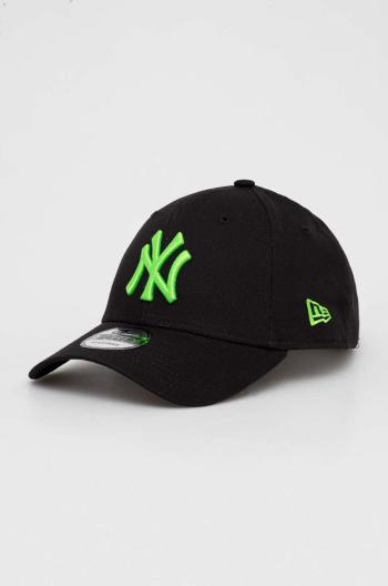 Bavlněná baseballová čepice New Era černá barva, s aplikací, NEW YORK YANKEES