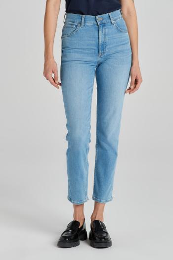 DŽÍNY GANT CROPPED SLIM JEANS SEMI LIGHT BLUE BROKEN IN