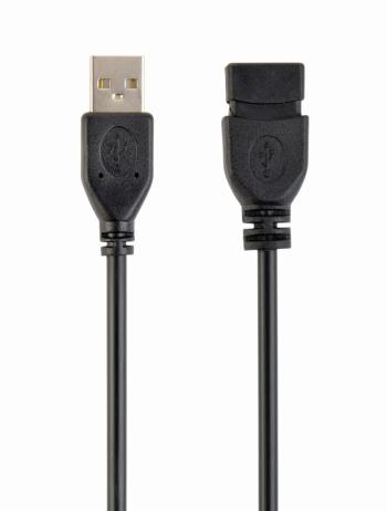 Kabel GEMBIRD CCP-USB2-AMAF-0.15M USB A-A 15cm 2.0 prodlužovací HQ Black, zlacené kontakty