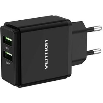 Vention Dual Quick 3.0 USB-A Wall Charger (18W + 18W) Black (QC79-EU-B)