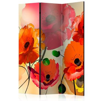 Paraván Velvet Poppies Dekorhome 135x172 cm (3-dílný)