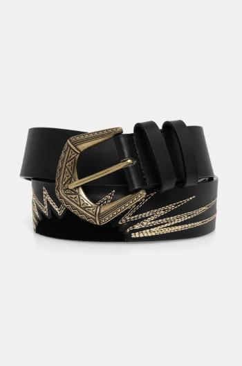 Kožený pásek Pepe Jeans LINDSAY BELT dámský, černá barva, PL020855