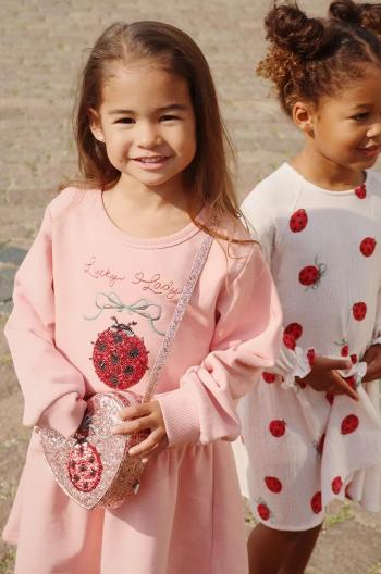 Šaty Konges Sløjd LOU LADYBUG GLITTER DRESS růžová barva, mini, KS102205