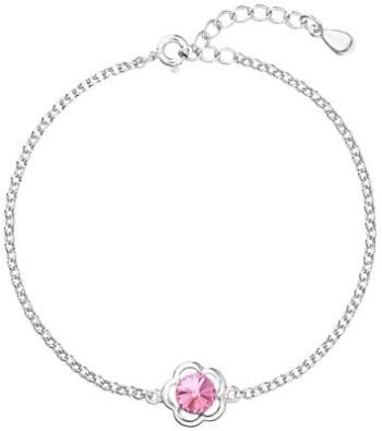 Evolution Group Stříbrný náramek s krystalem Swarovski 33117.3 Rose