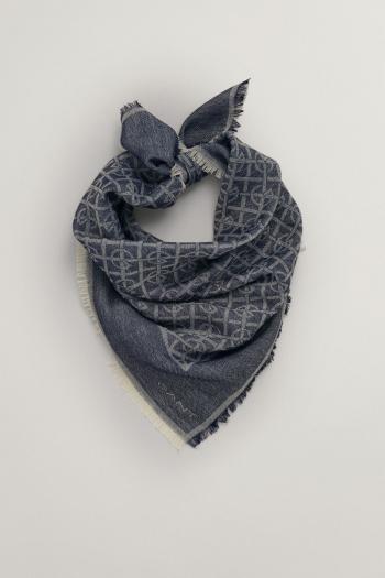 ŠÁLA GANT G PATTERN LIGHTWEIGHT WOVEN SCARF EVENING BLUE