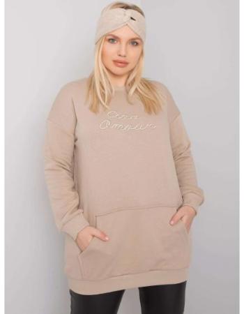 Dámská mikina plus size dlouhá EASTON béžová 