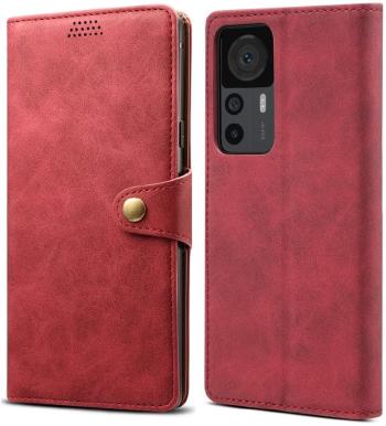 Mobiltelefon tok Lenuo Leather flip tok Xiaomi 12T/12T Pro-hoz, piros