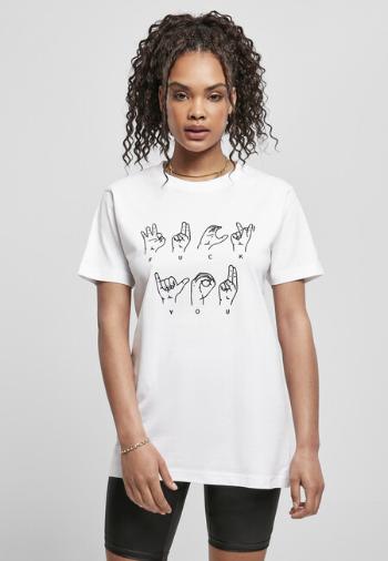 Mr. Tee Ladies FU Sign Language Tee white - L