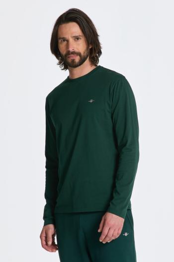 TRIČKO GANT REG SHIELD LS T-SHIRT TARTAN GREEN